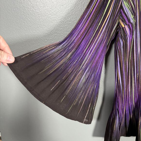 Dressbarn Purple Striped Fairycore Button Up Shirt - Size 1X - Women's Plus Size - Picture 4 of 7